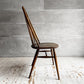 アーコール Ercol クエーカーチェア ダイニングチェア ハイバック オールドコロニアル ブラウン エルム材 × ビーチ材 UKビンテージ 英国家具 ♪