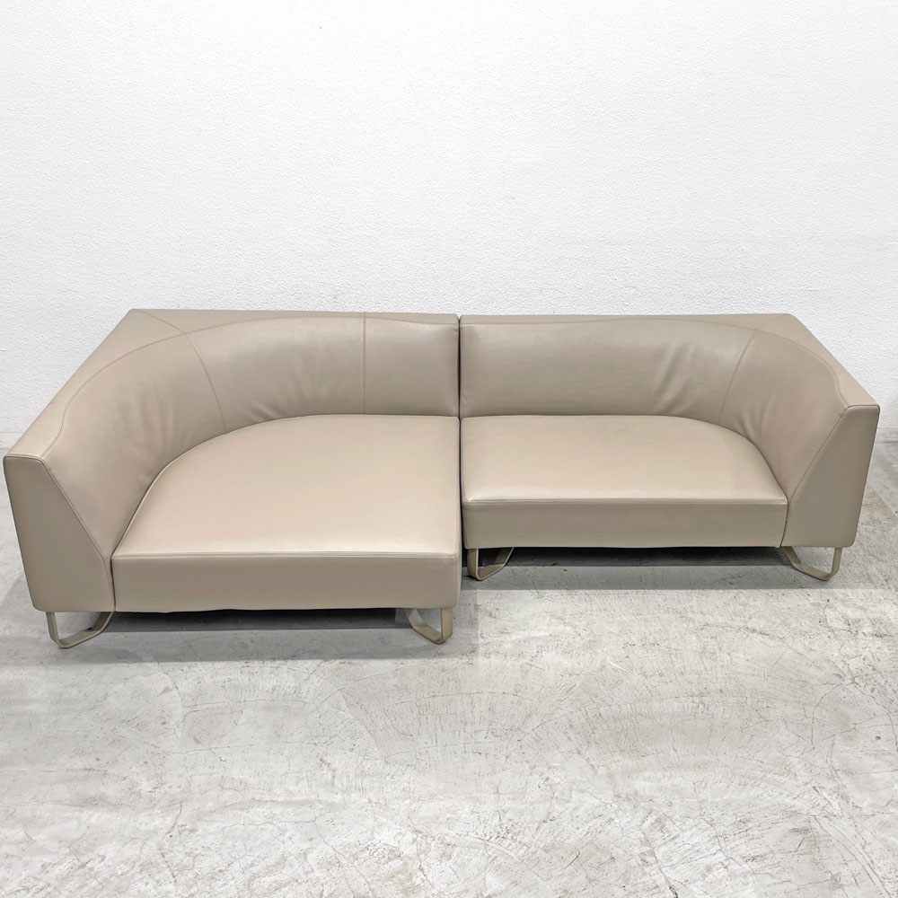 アルフレックス arflex ヴァスカ VASCA カウチソファ 125DL ディープ左アーム＋130R 右アーム システムソファ PVCレザー カバーリング 参考価格約73万 〓