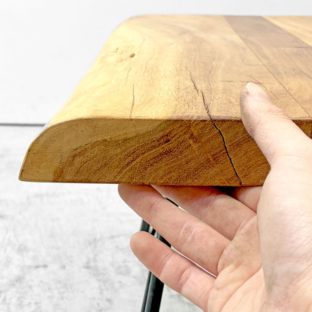 クラフト家具 Craft furniture 無垢材天板 ローテーブル ヘアピンレッグ 耳付き オーダーメイド ●