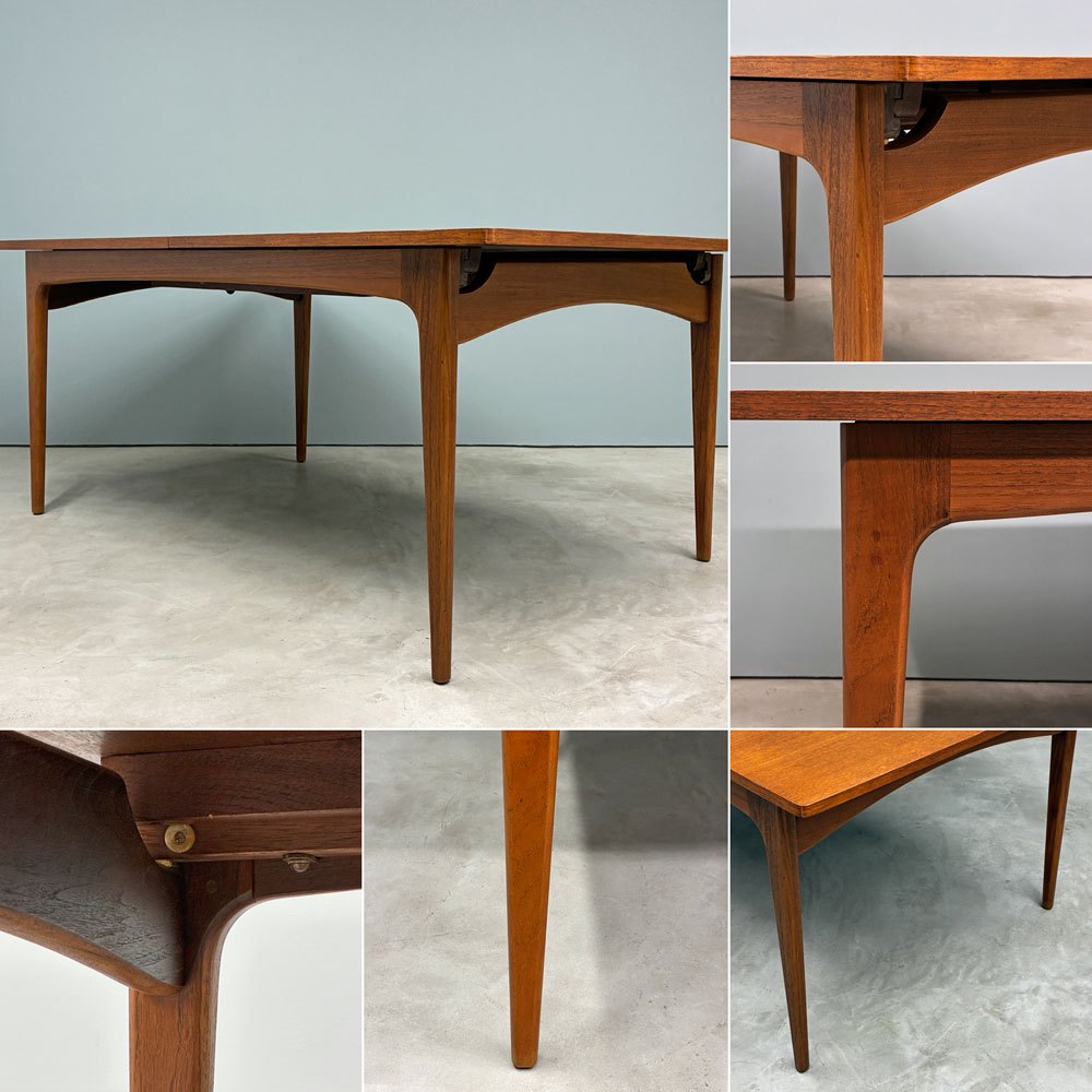 ビンテージ Vintage チーク材 エクステンションダイニングテーブル W168-244cm 伸長式 EX 北欧スタイル ◎