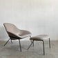 ザ・コンランショップ THE CONRAN SHOP クロスレッグ CROSS LEG ラウンジチェア＆オットマン 本革 グレー系レザー マグナス・ロング イギリス 〓