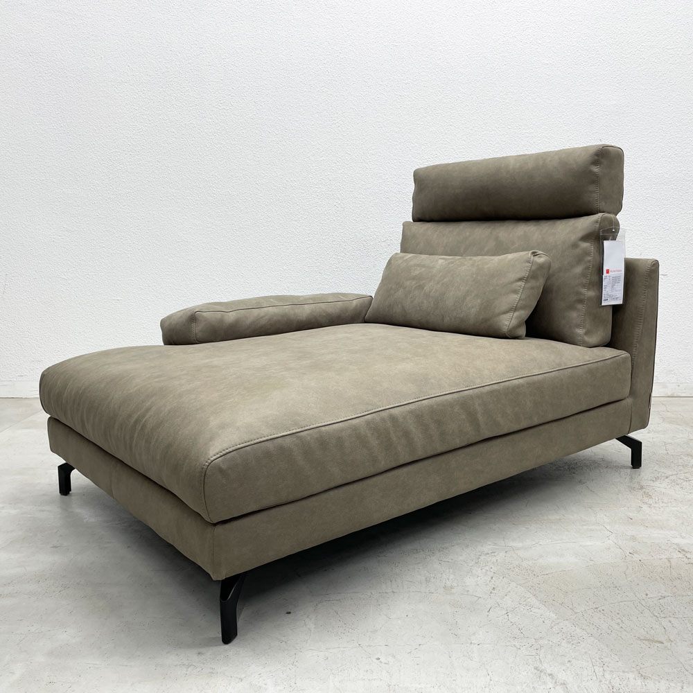 リラックスフォーム RELAX FORM グラシエーロ GLACIERO シェーズロング シェーズソファ レザーテックス ヘッドレスト&アームクッション付 関家具 〓