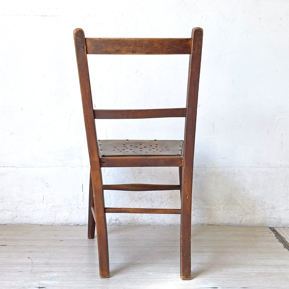 フランス アンティーク キッズチェア Kids chair スタッズ 鋲打ち ディスプレイ チェア フラワースタンド 花台 B ★