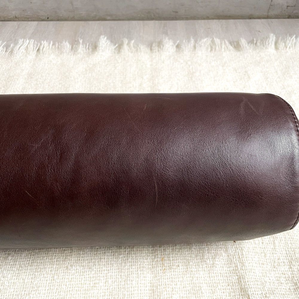 リーンロゼ ligne roset ロゼプラド ROSETPRADO ボルスタークッション レザー ブラウンカラー 本革 フェザー 参考定価￥58,300～ B ♪