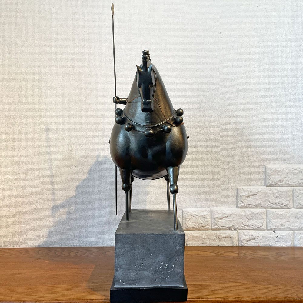 カレ KARE ナイトブラック オブジェ 置物 合成樹脂 スチール 乗馬騎士 ドイツ ◎