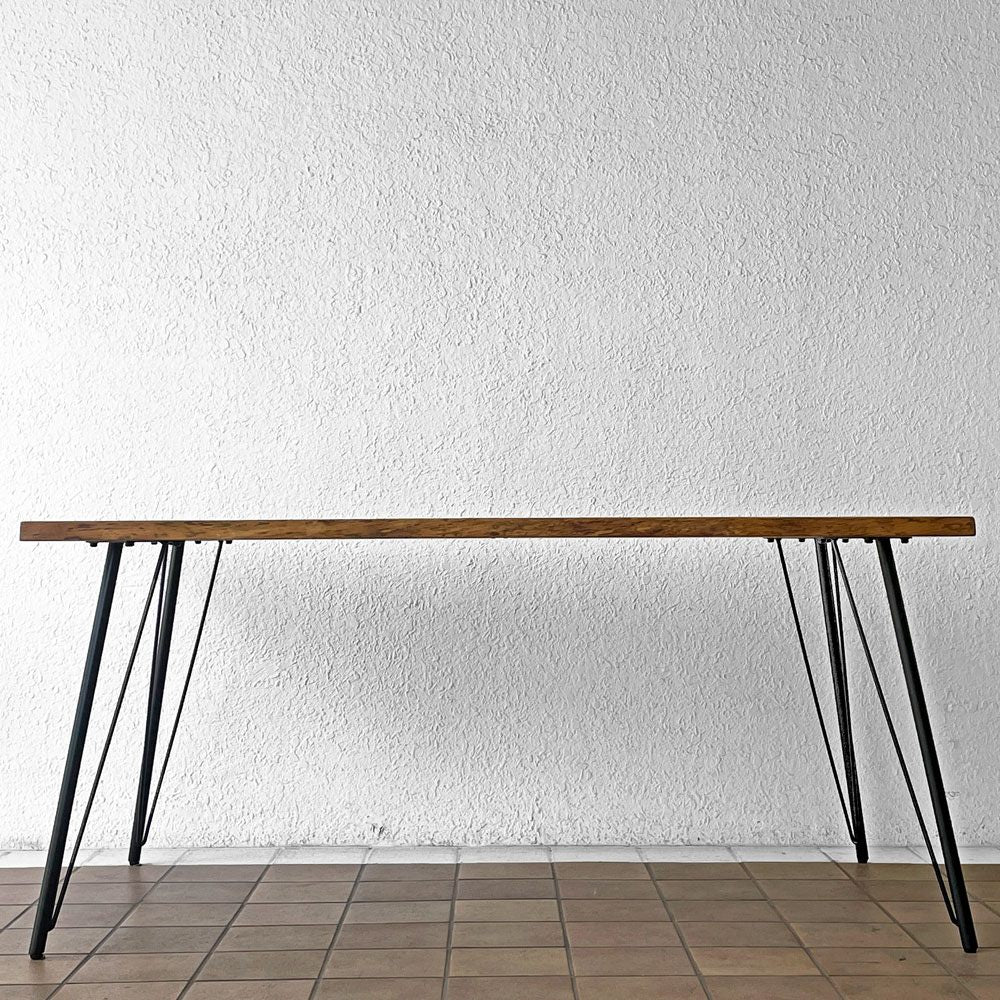 クラッシュゲート CRASH GATE イージーライフ EASY LIFE ミース MEATH ダイニングテーブル ライブエッジ天板 No.5脚 W160cm オーク材 関家具 ◇