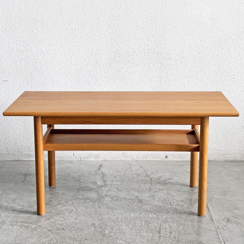 アクタス ACTUS ロッジ LODGE SOFA TABLE ソファテーブル リビングテーブル W110cm オーク材 天板下収納付 参考価格￥56,100- 廃番 〓