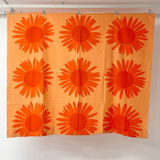 プリンテックス Printex (マリメッコ Marimekko) Auringonkukka 生地 ファブリック 140×119cm マイヤ・イソラ Maija Isola フィンランドビンテージ B ●