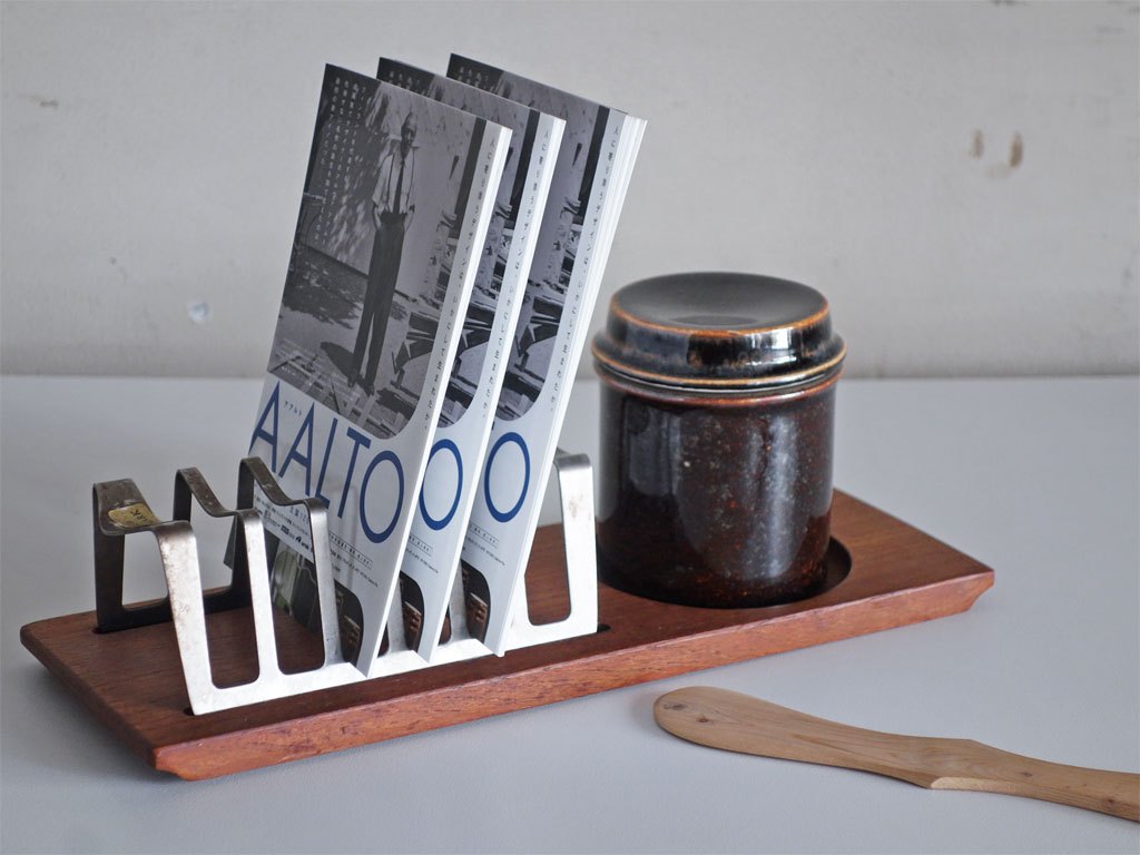 デンマークビンテージ Danish Vintage トーストラック Toast Rack チーク材 ステンレス 北欧雑貨 ■