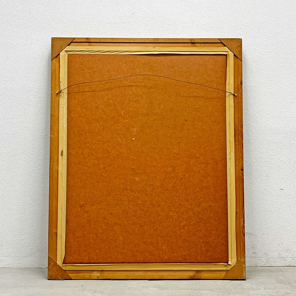 ビンテージ Vintage 大型 ウォールミラー パイン無垢材 姿見 W122cm x H152cm 店舗什器 〓