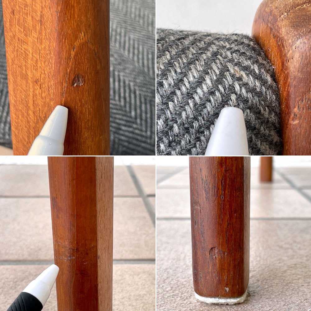 NOVA Mobler ビンテージ チーク材 ダイニングチェア ファブリックシート Vintage 北欧家具 デンマーク ◇