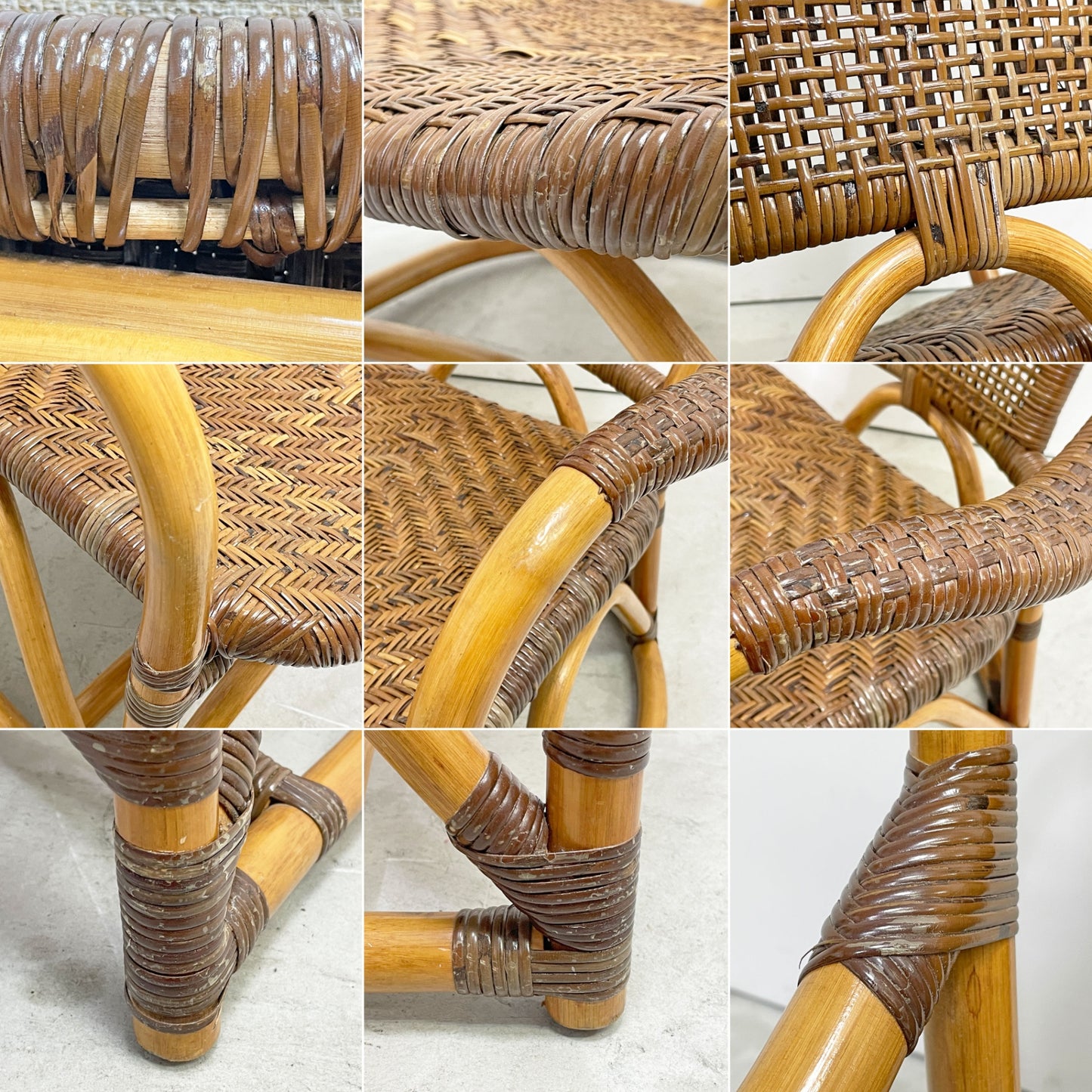 カザマ KAZAMA ルロット アームチェア Lurot Arm Chair ラタン 籐家具 ベージュ系 クッション付き インドネシア 定価￥48,800- A ●