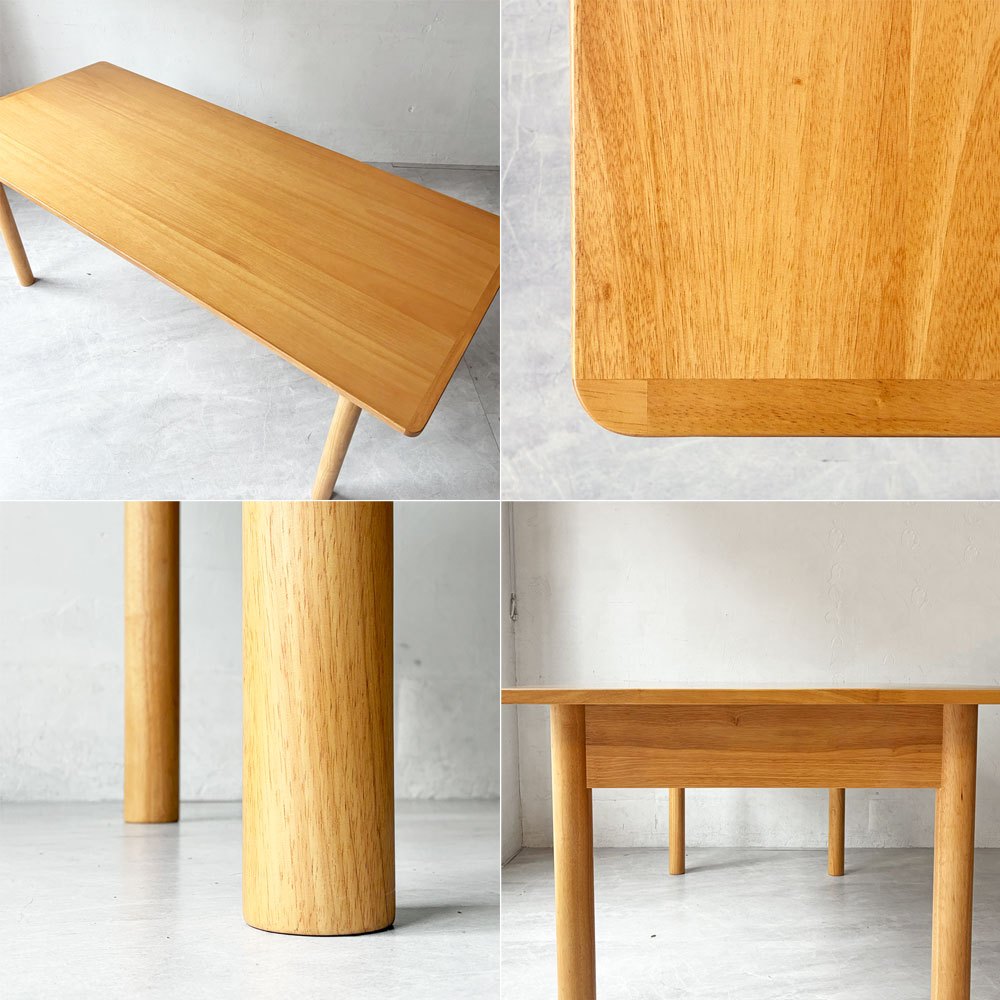 無印良品 MUJI 木製テーブル ダイニングテーブル ラバーウッド材 Ｗ180cm ナチュラルデザイン 美品 参考定価￥59,900- ★