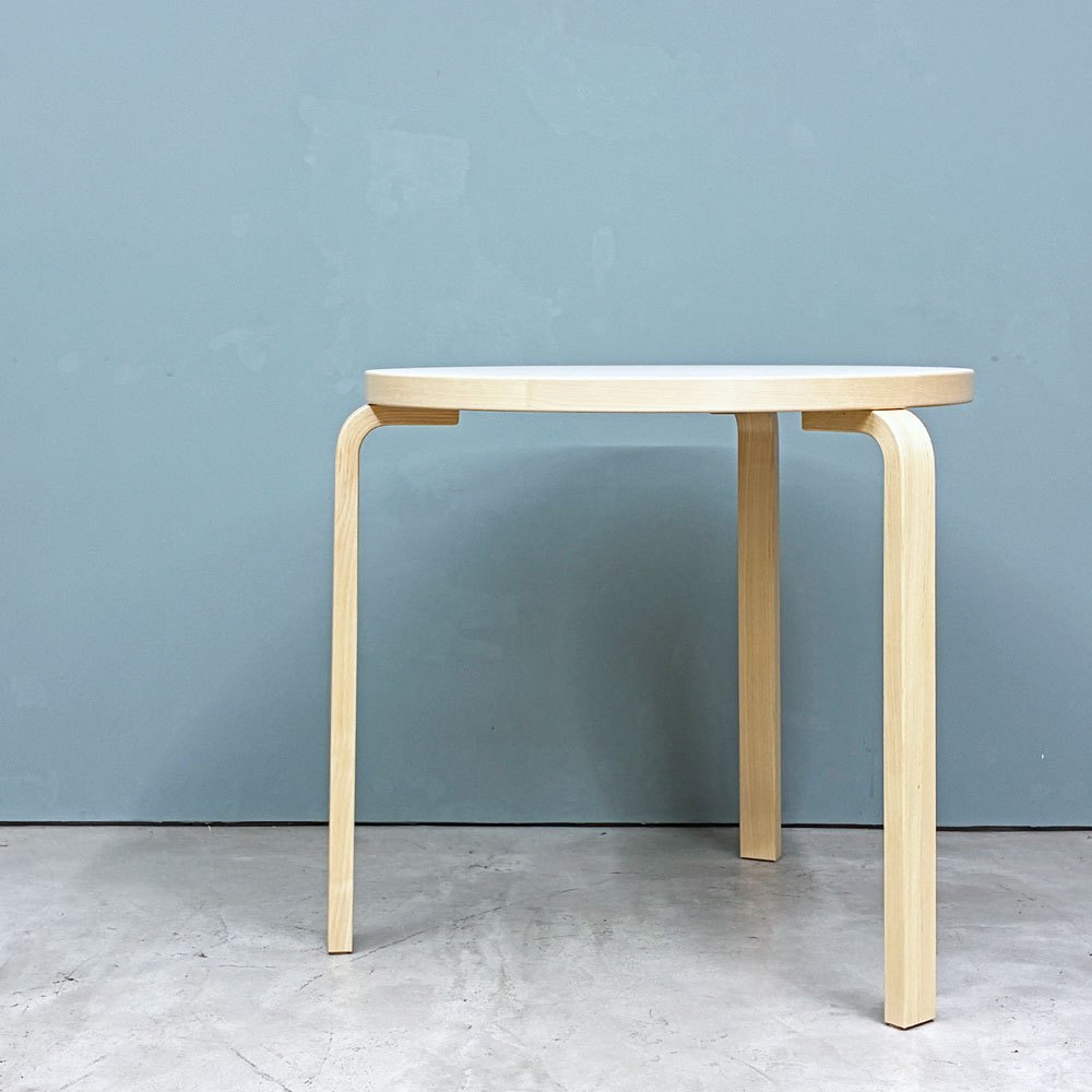 アルテック artek テーブル TABLE 90B ダイニングテーブル リノリウム天板 ペールグレー haluta別注カラー Φ75cm アルヴァ・アアルト ◎