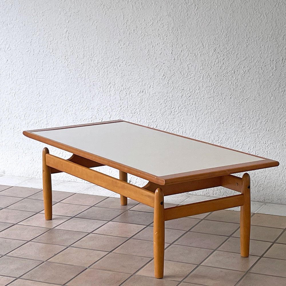 カリモク Karimoku メラミン天板 ローテーブル リビングテーブル W122cm ジャパンビンテージ レトロ ミッドセンチュリー オールドカリモク 北欧デザイン ◇