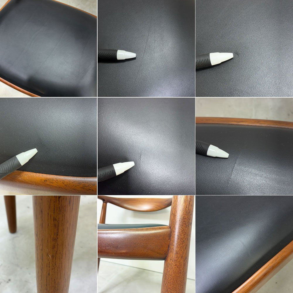 ヨハネスハンセン JOHANNES HANSEN ザ・チェア The Chair JH503 チーク材 本革 ハンス・J・ウェグナー 刻印有 ビンテージ 北欧家具 希少 ラッカー再塗装品 ●