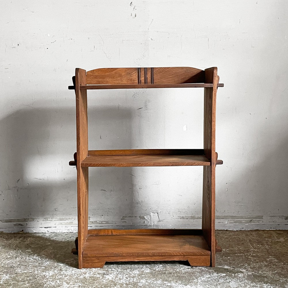 ジャパンビンテージ Japan Vintage 古い木味の小さな本棚 3段 ブックシェルフ オープンシェルフ 飾り棚 H60cm 昭和レトロ 古家具 ■