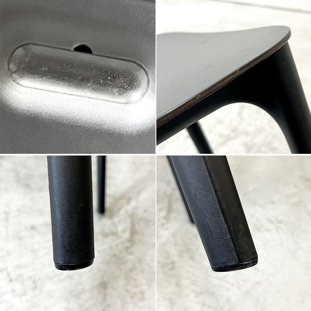 ヴィトラ Vitra ベルヴィルチェア Belleville Chair アームレスチェア ダイニングチェア スタッキングチェア オーク材 ダークブラウン系カラー ロナン & エルワン・ブルレック A ●