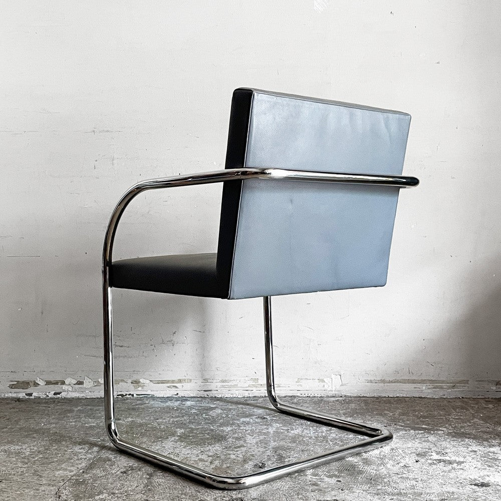 ノル ノール Knoll ブルーノ brno アームチェア チューブラー 合皮レザー グレー系カラー ミースファンデルローエ カンチレバー ■