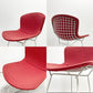 ノル Knoll 420 サイドチェア ワイヤーチェア ダイニングチェア ホワイト × レッド ファブリック フルカバー仕様 ハリー・ベルトイア ミッドセンチュリー ビンテージ ●