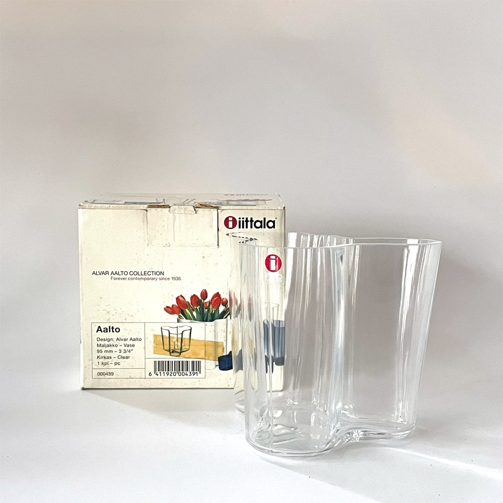 イッタラ iittala アルヴァ・アアルトコレクション ベース Alvar Aalto Collection Vase H95mm クリア 北欧雑貨 箱付 定価\20,900 ★