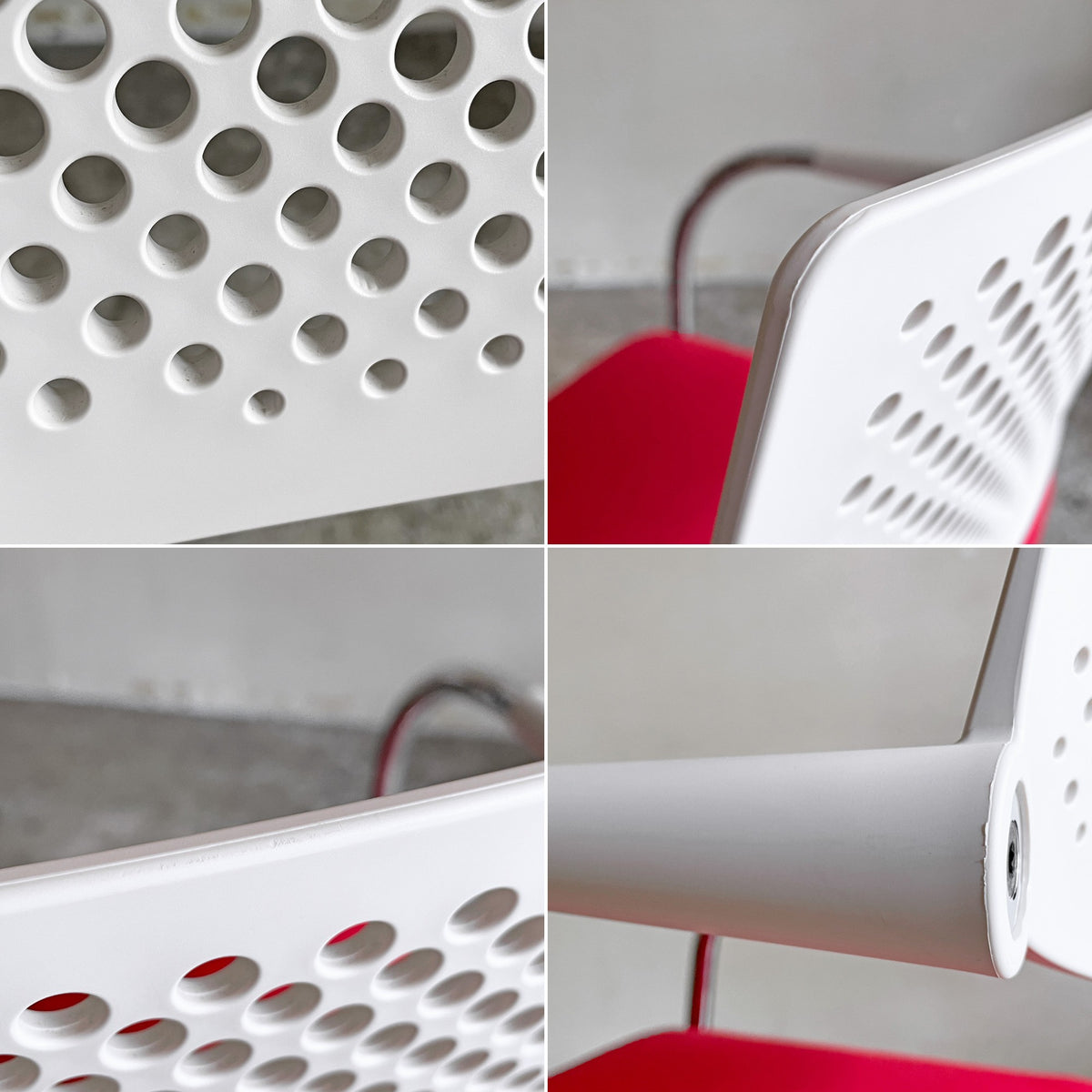 ヴィトラ vitra ビザビ2 Visavis2 アームチェア デスクチェア ホワイト/レッド系 カンティレバー スタッキング可能 アントニオ・チッテリオ A ■