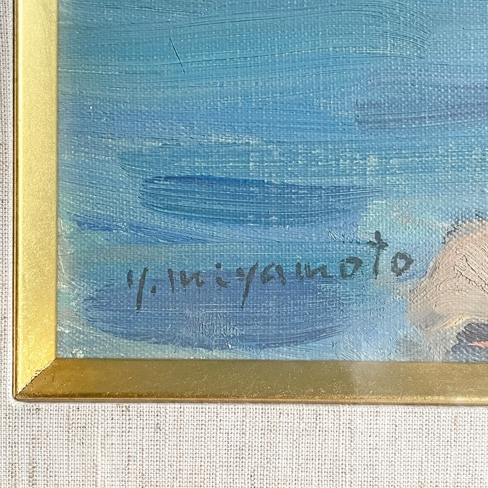 宮本裕之 葉山の海 油彩 F8号 風景絵 油彩画 油絵 絵画 日本画 アート 額装品 ■