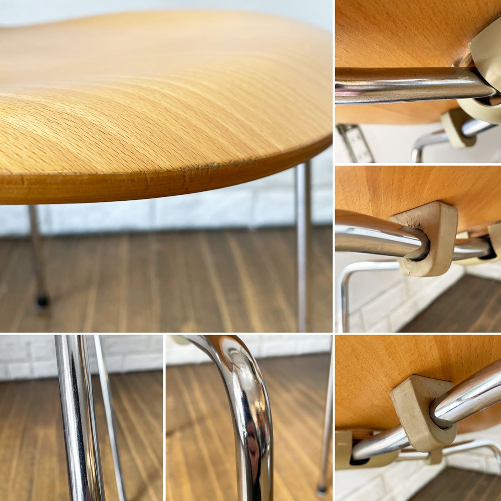 フリッツハンセン Fritz Hansen 3101 アリンコチェア アントチェア 4本脚 ナチュラルビーチ ラッカー仕上げ フェルトグライズ アルネ・ヤコブセン C ◎