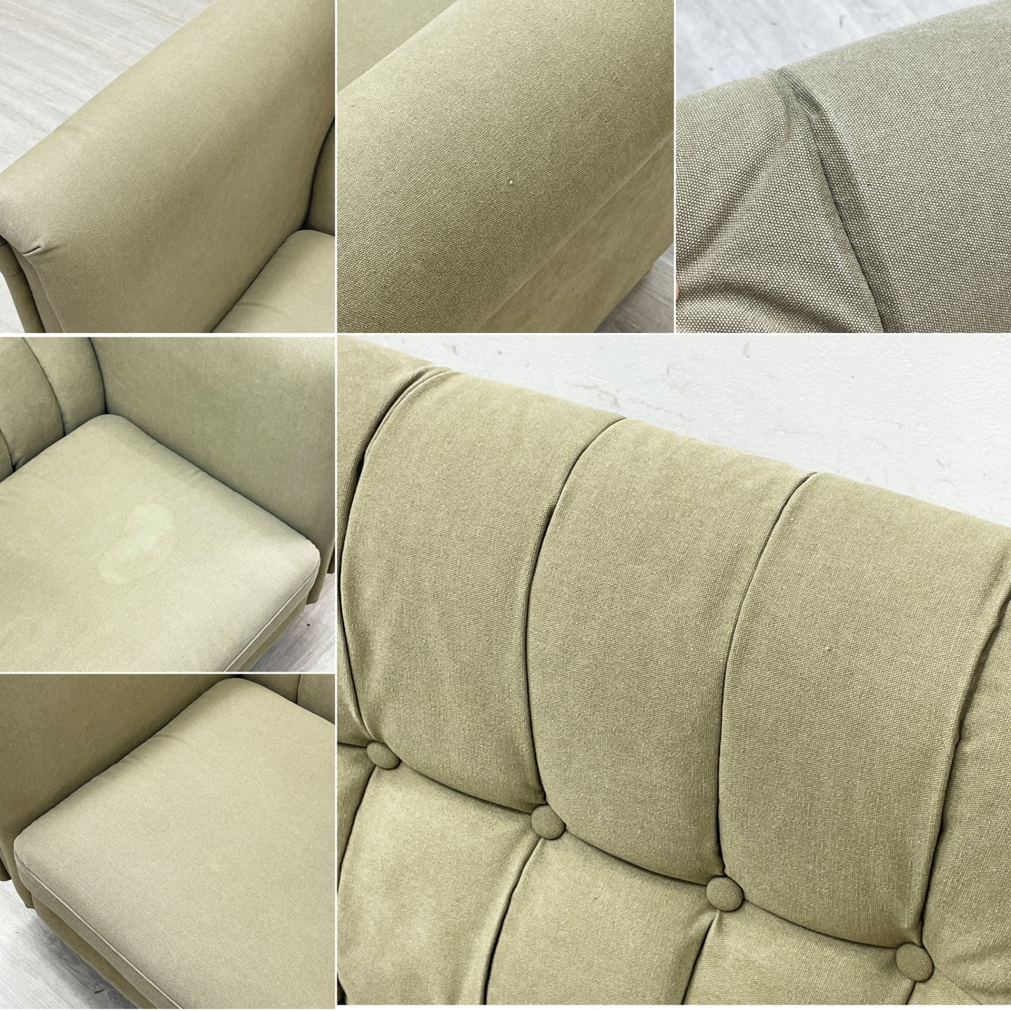 ダルトン DULTON 2シーター キャンバスソファ 2 SEATER CANVAS SOFA グリーン 希少廃番 ●