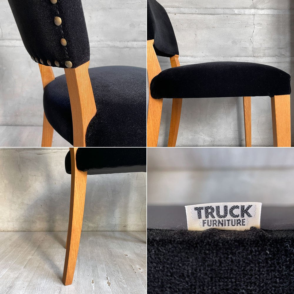 トラックファニチャー TRUCK FURNITURE エスアールチェア SR CHAIR ダイニングチェア ナラ無垢材 ファブリック張替え済み ♪