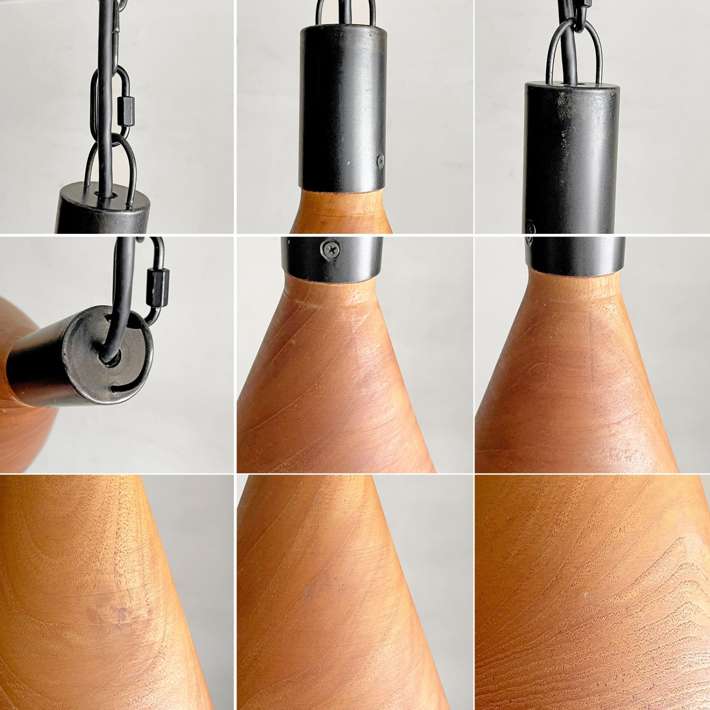 ダリールズ Dareels コーンウッドハンギングランプ CONE WOOD HANGING LAMP チーク古材×スチール ペンダントライト 円錐 ■