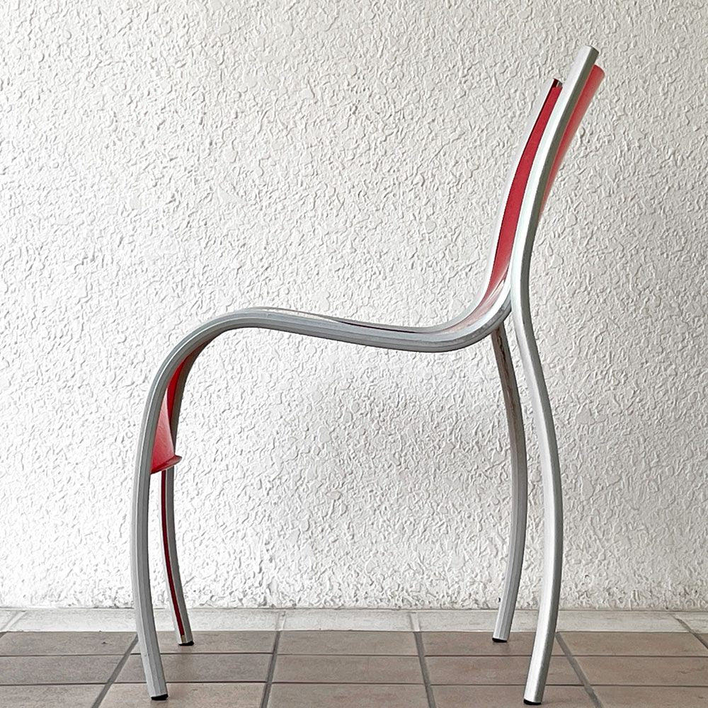 カルテル Kartell FPE chair スタッキングチェア ダイニングチェア アルミ ポリプロピレン レッド ロンアラッド イタリアモダン 廃番 ◇