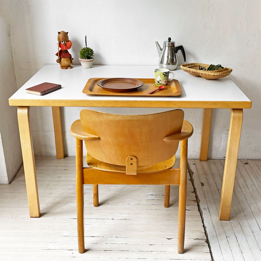 アルテック artek テーブル 81B TABLE 81B ダイニングテーブル デスク アルヴァ・アアルト ホワイトラミネート 北欧 フィンランド 定価195,800円 ★