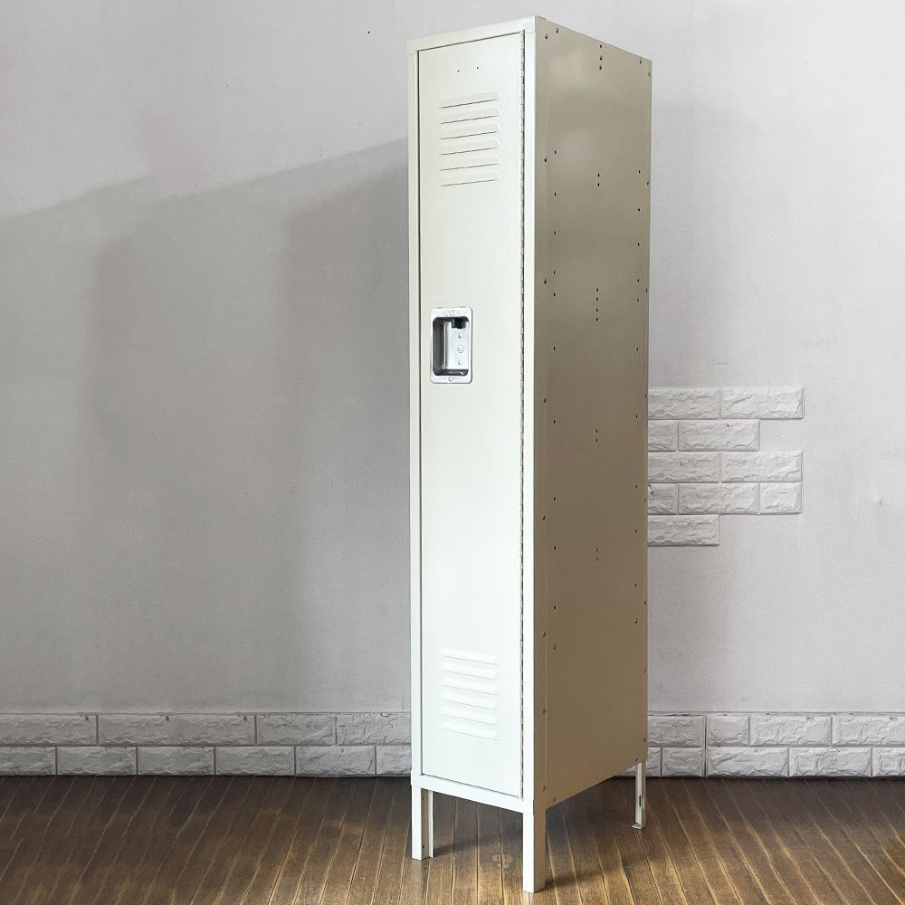 リオン LYON スチール ロッカー RECESSED HANDLE 1-TIER LOCKER シングルロッカー アイボリー インダストリアル US パシフィックファニチャーサービス取扱 ◎