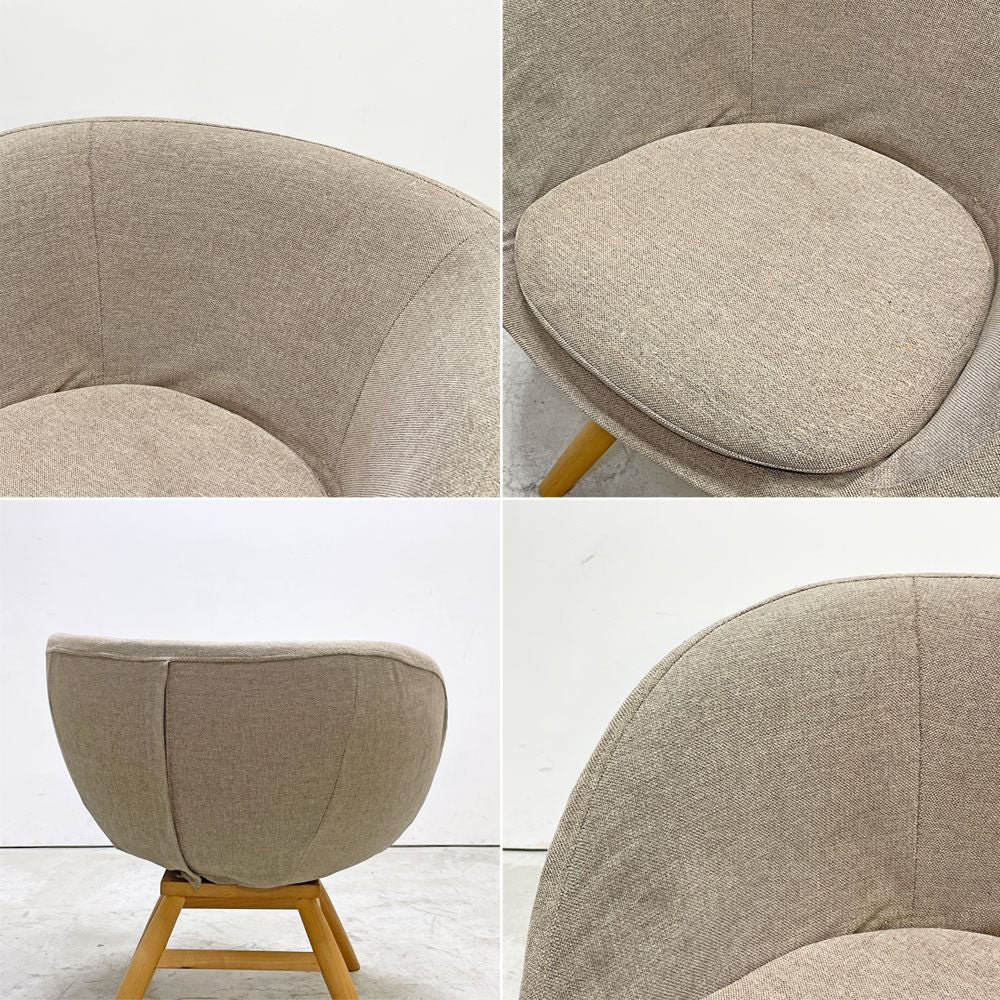 モモナチュラル Momo Natural モールドラウンドチェア MOLD ROUND M-ROUND CHAIR SO ダイニングチェア アルダー材 カバーリング 回転式 定価￥45,000- B ●