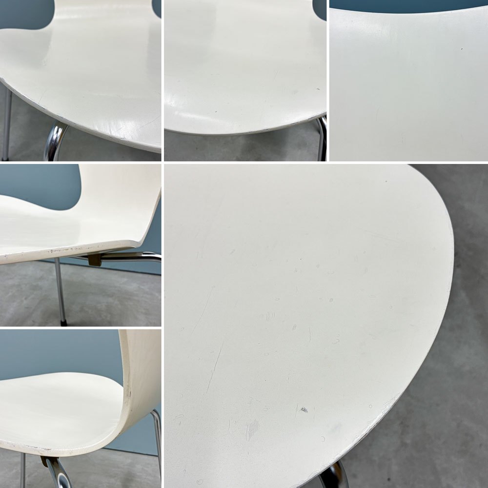 フリッツハンセン Fritz Hansen 3107 セブンチェア ラッカー ホワイト スタッキング アルネ・ヤコブセン デンマーク 北欧家具 ◎