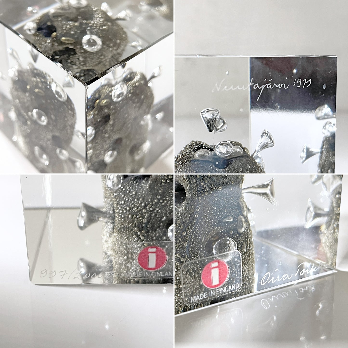 ヌータヤルヴィ Nuutajarvi イッタラ iittala アニュアルキューブ Annual Cube 1979 オイバ・トイッカ 997/2000 北欧雑貨 ビンテージ 希少 ■