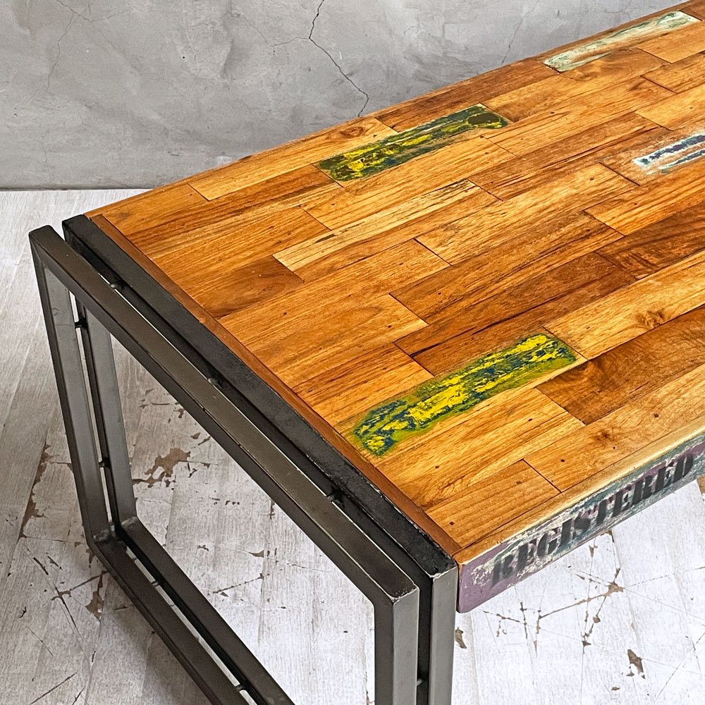 ディーボディ d-Bodhi フェルム FERUM インダストリアル コーヒーテーブル INDUSTRIAL COFFEE TABLE S ローテーブル チーク古材×アイアン 廃番 ♪