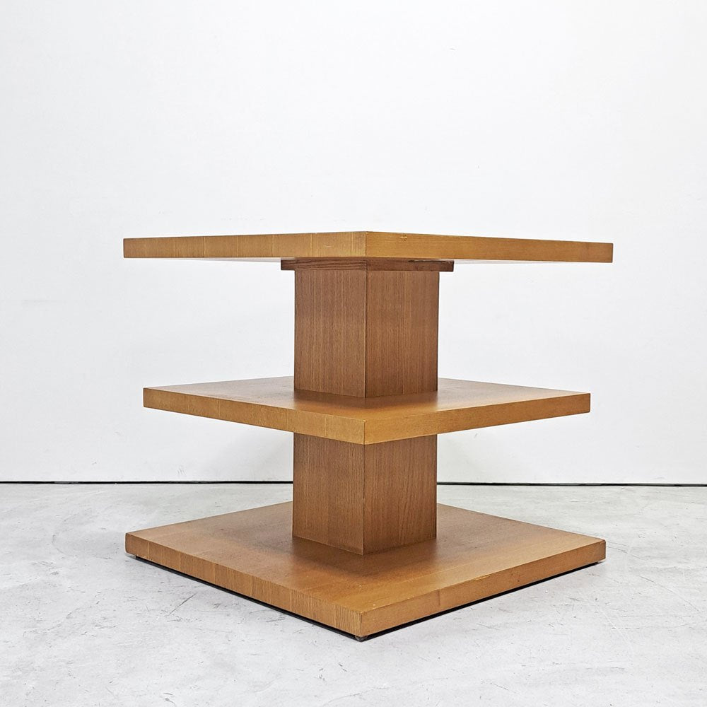イーセンアーレン ETHAN ALLEN コーナーテーブル ランプテーブル サイドテーブル 飾り棚 W66cm オーク ナチュラル シンプルデザイン ●