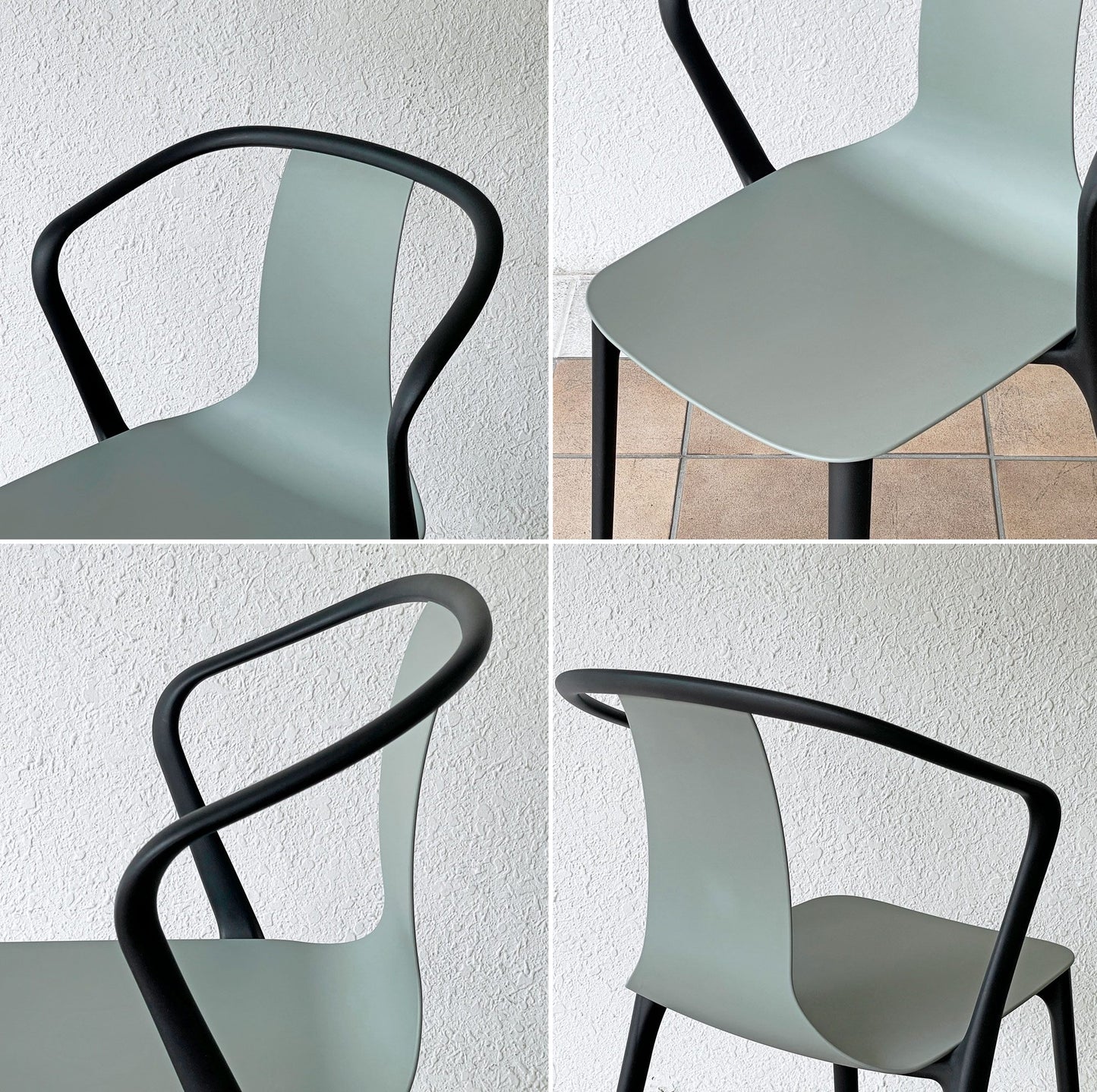 ヴィトラ Vitra ベルヴィルチェア Belleville Chair アームチェア ダイニングチェア スタッキングチェア モスグレー ロナン & エルワン・ブルレック A ◇