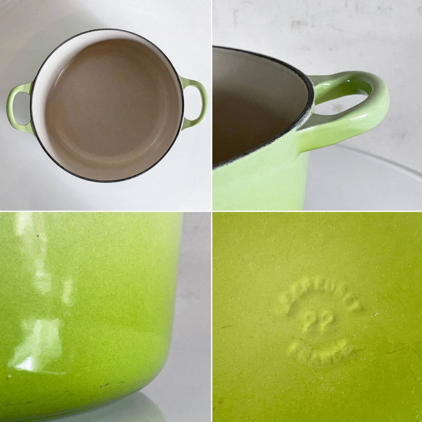 ルクルーゼ LE CREUSET ココットロンド 両手鍋 22cm 鋳物 グリーン フランス ■