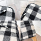 モーブレーワークス MOBLEY WORKS クラマス レッグレスト Klamath Leg Rest オットマンスツール ブロックチェック ブラック×ホワイト オーク材 鰤岡力也 ◇