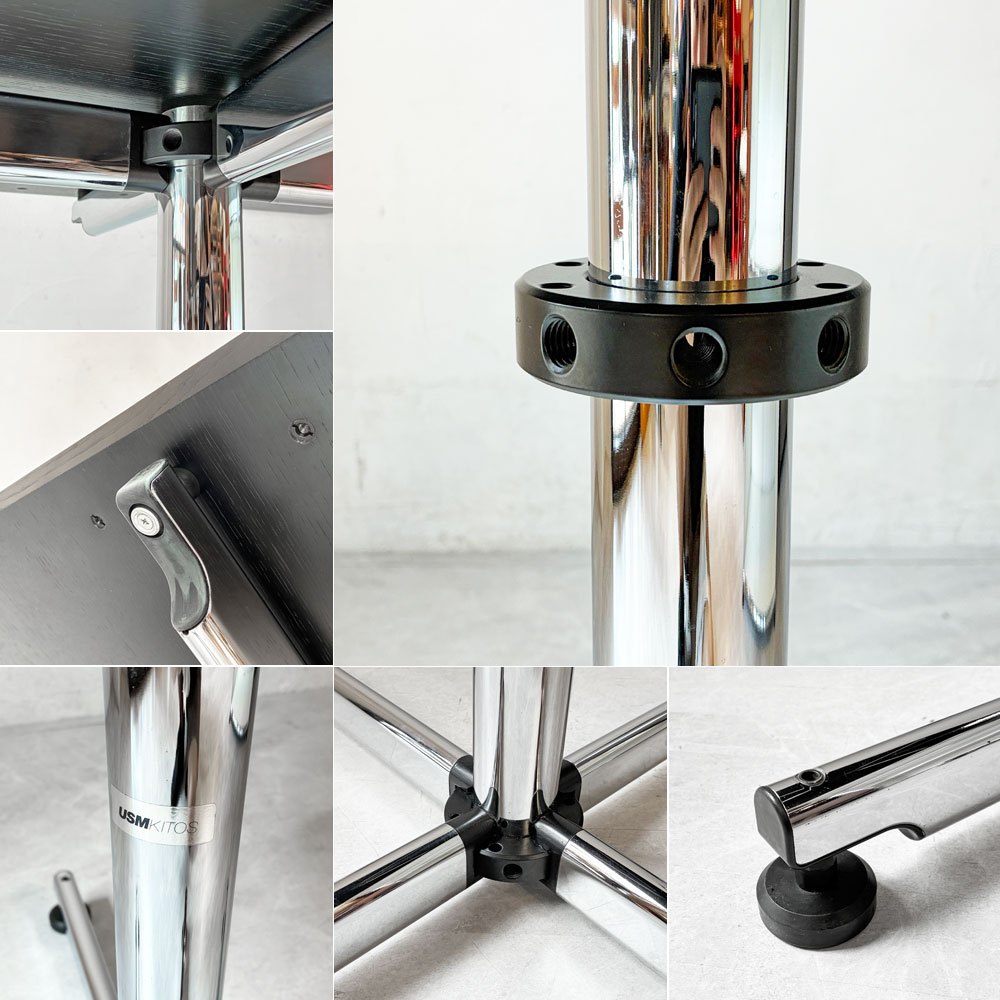 ユーエスエムハラー USM Haller キトステーブル KITOS ミーティングテーブル デスク スクエア 75×75cm オーク材 ブラック フリッツ・ハラー スイス ★