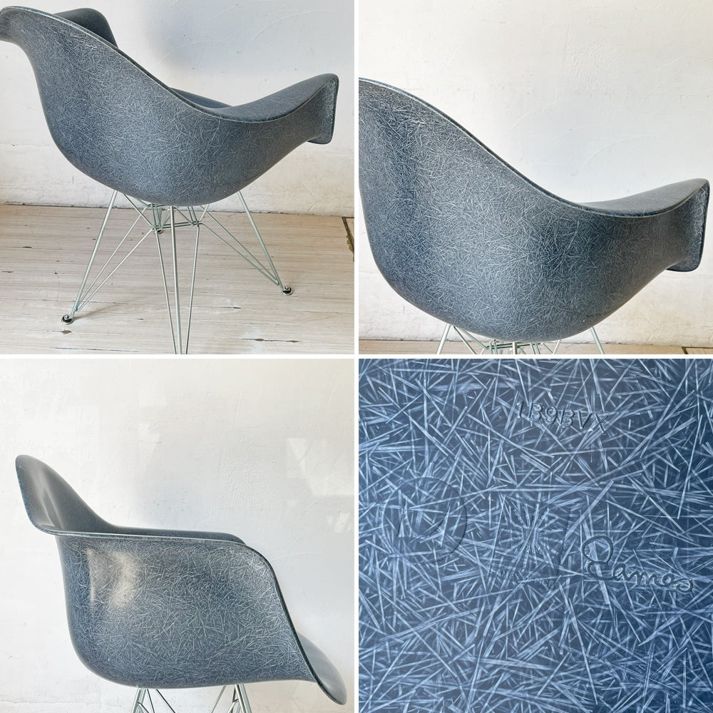 ハーマンミラー Herman Miller アームシェルチェア 現行FRP製 ネイビー エッフェルベース C&R イームズ ミッドセンチュリー ★