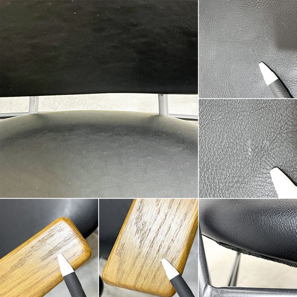 クラッシュゲート CRASHGATE ノットアンティークス Knot Antiques アボック ABOCK ラウンジチェア アームチェア 1人掛けソファ PUレザー オーク材 ブラック インダストリアル 関家具 展示品 ●