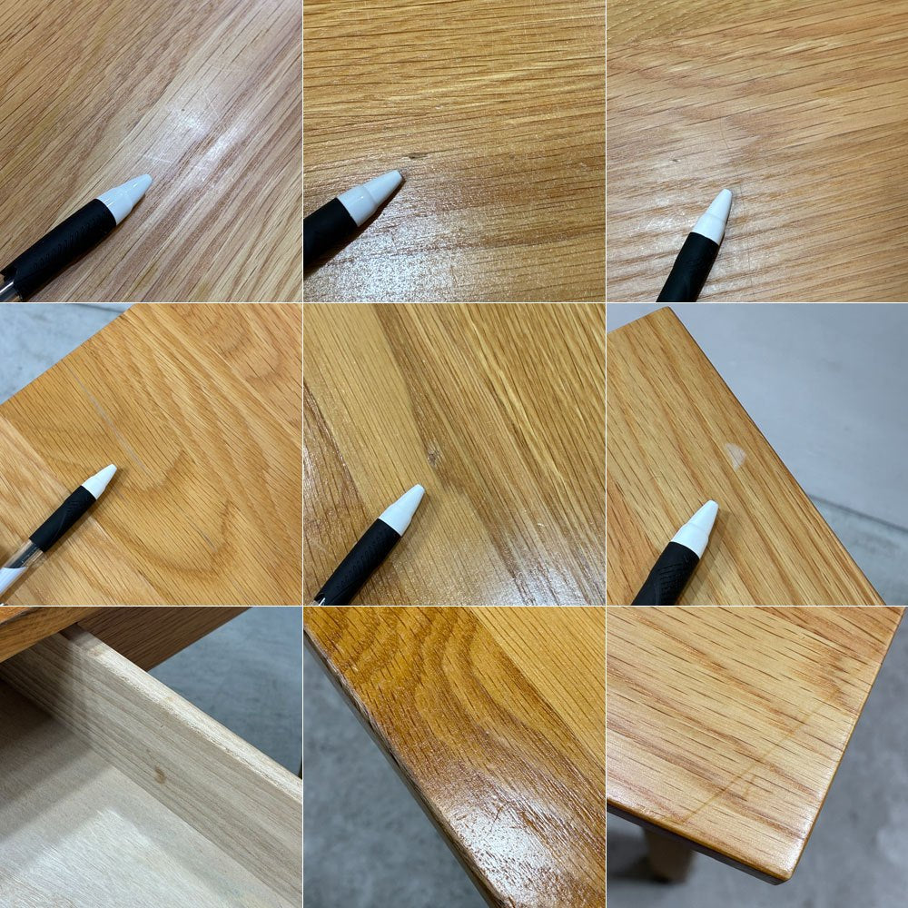 無印良品 MUJI オーク無垢材 パーソナルデスク ワークデスク 事務机 2ドロワー 抽斗付き W110cm ナチュラルデザイン ●