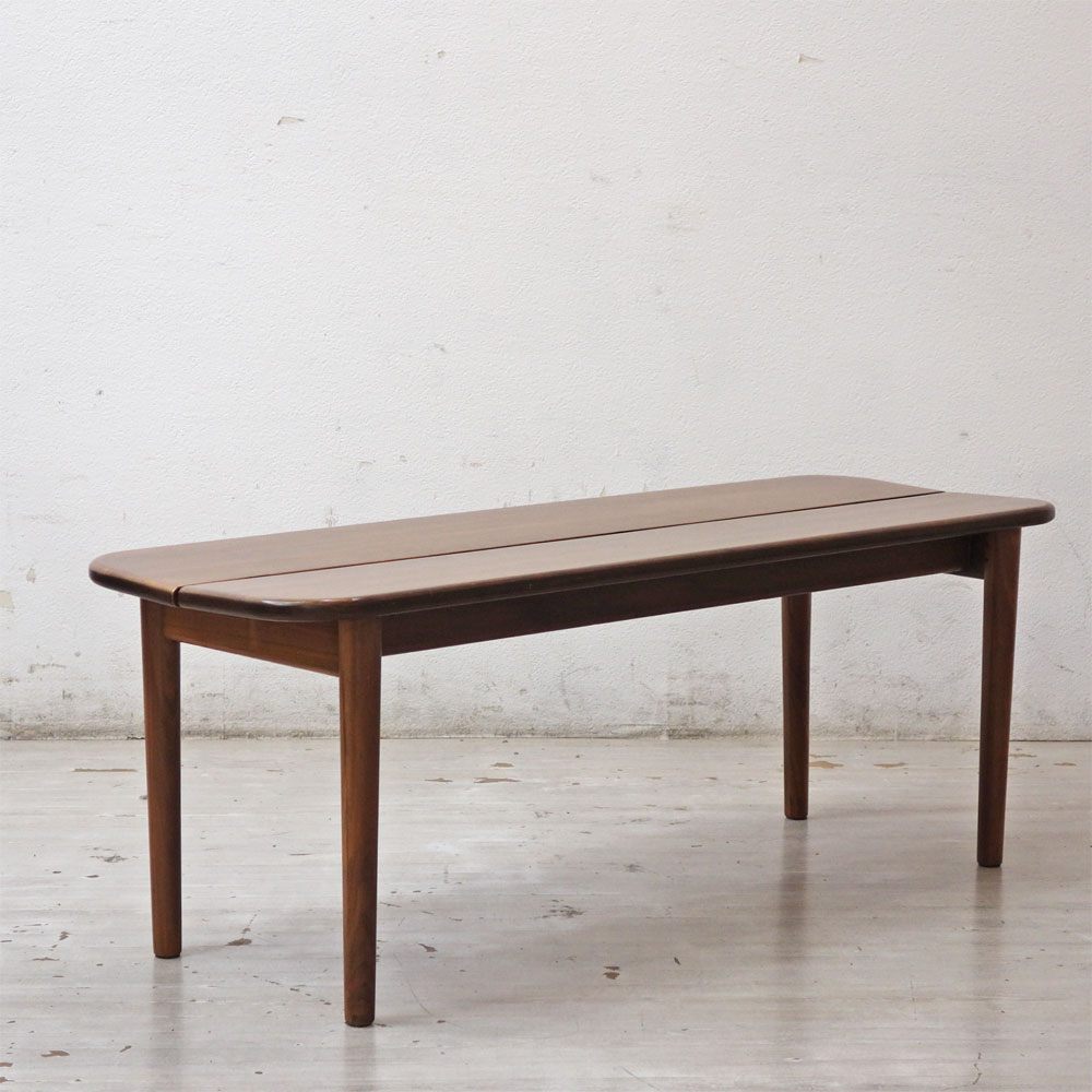関家具 木製ベンチ W110cm スリットデザイン ウォールナットカラー 大川家具 ●