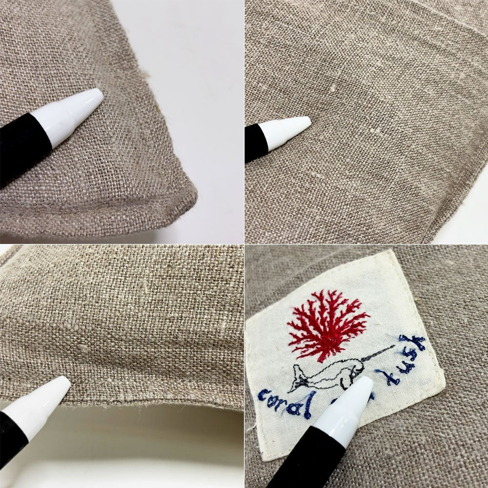 コーラルアンドタスク Coral & Tusk クッション エッフェル塔 ウサギ 刺繍 カバーリング 31×41cm 廃番 ●