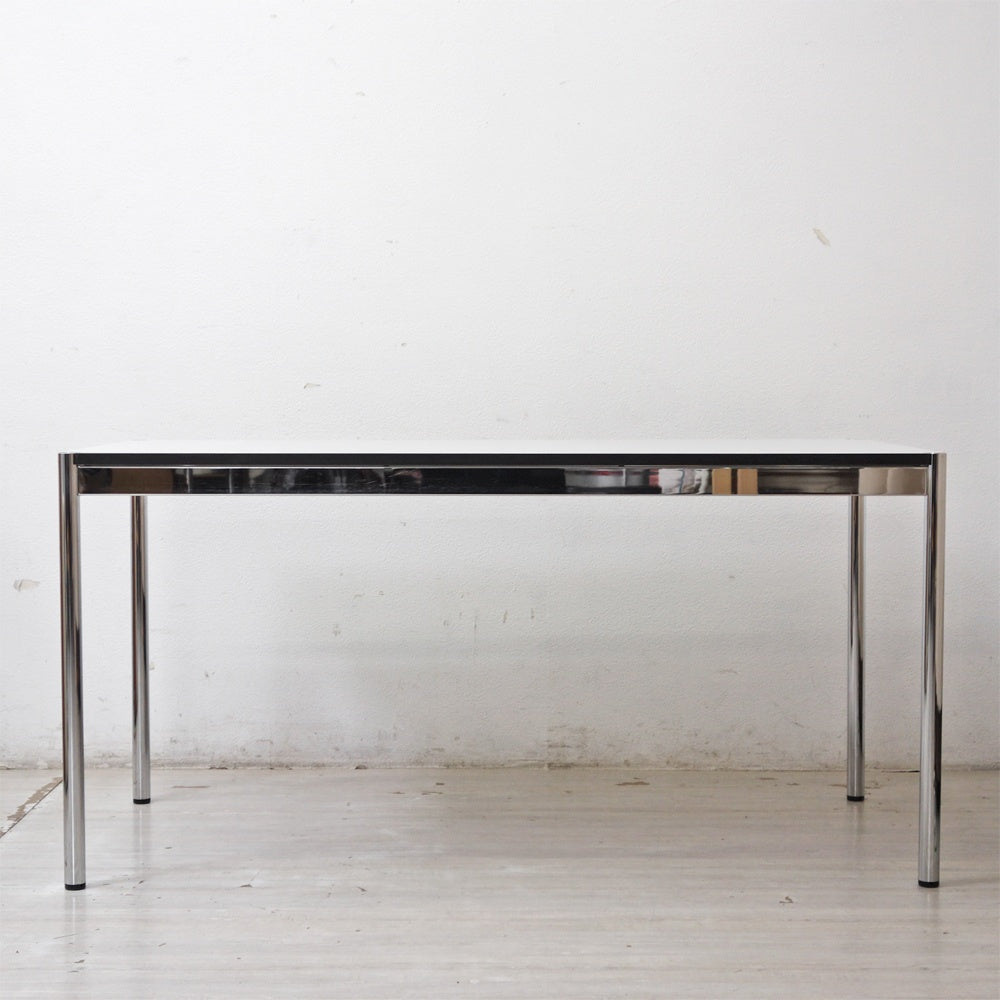 USMモジュラーファニチャー USM Haller USMハラーテーブル ワーキングデスク ダイニングテーブル W150×D75×H74cm アジャスター パールグレーラミネート(ホワイト) 高さ調整機能付 C ●