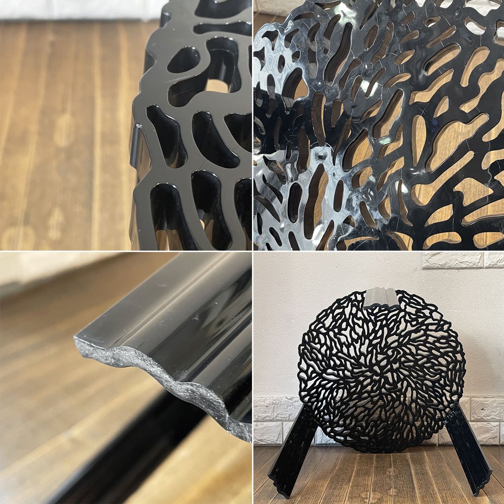 カルテル Kartell ティーテーブル ハイ T-TABLE サイドテーブル ブラック φ50×H44cm パトリシア・ウルキオラ イタリア 定価￥51,500- ◎